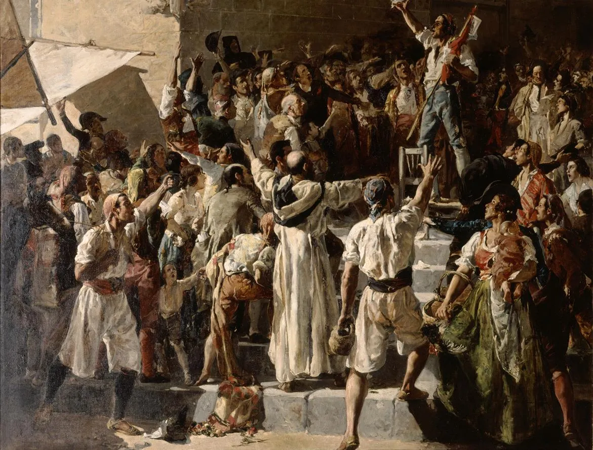 El Crit del Palleter, Sorolla's 1884 history painting of a Valencian street vendor rallying the crowd against the French occupation of 1808