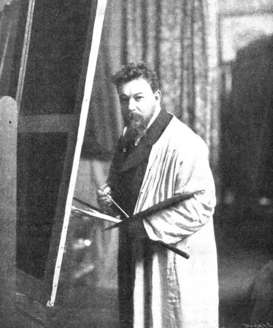 Studio portrait of a young, bearded Joaquín Sorolla, photograph by Christian Franzen